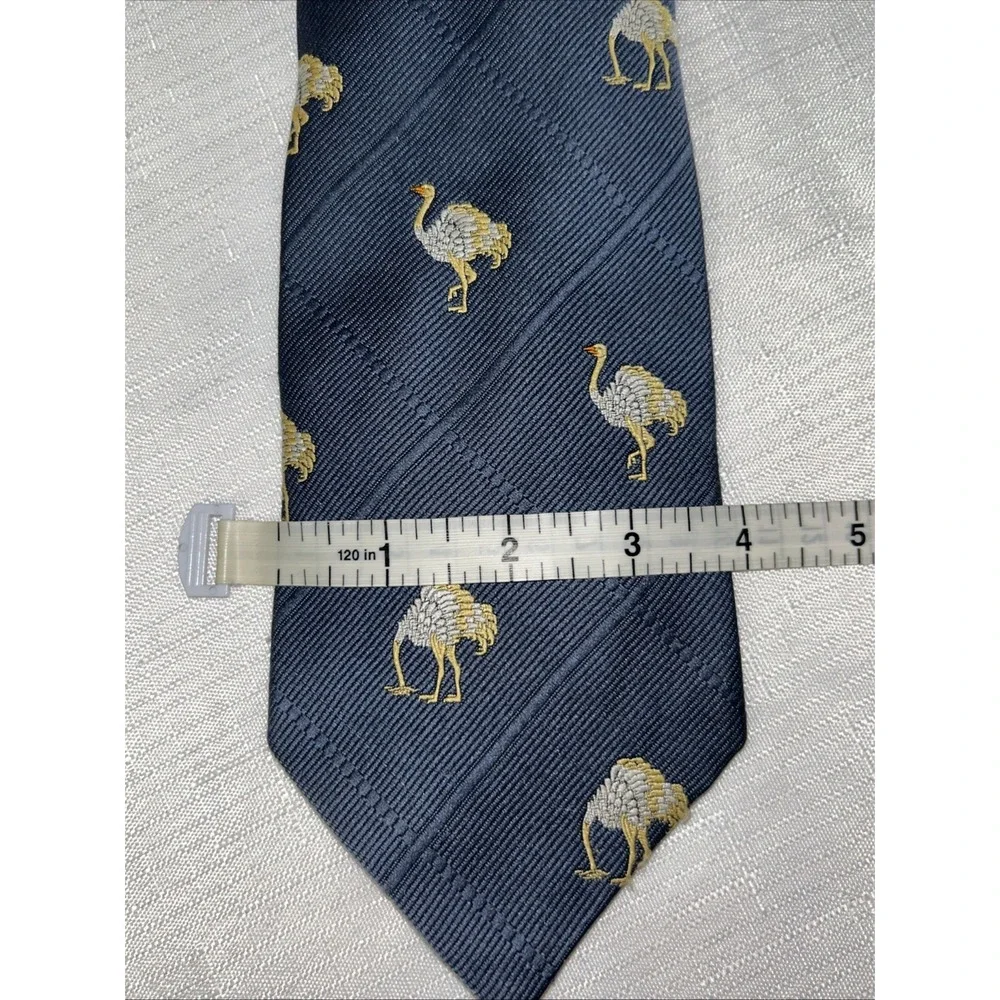 Vintage Pride‎ of England Ostrich Tie Necktie Navy Blue 56